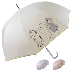 傘50％OFFセール：春夏 晴雨兼用傘 なかよし猫柄 ジャンプ傘 UVカット 日傘