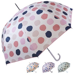 傘20％OFFセール：春夏 晴雨兼用傘 手書き水玉柄 ジャンプ傘 UVカット 日傘