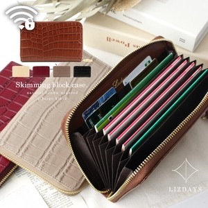 Passbook Case Genuine Leather Prevention Magnetism Ladies Bellows Belts