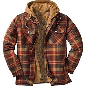 Jacket Men's Insulated Jacket Plaid Casual Shirt Top Layering