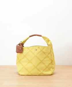 Checkered Embroidery Cow Leather Mini Tote