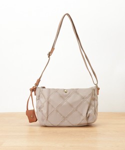 Checkered Embroidery Cow Leather Mini Shoulder
