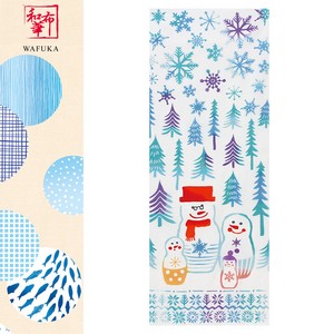 ■Made_in_JAPAN特集■【日本製】　冬模様　手ぬぐい　雪だるまのマトリョーシカ