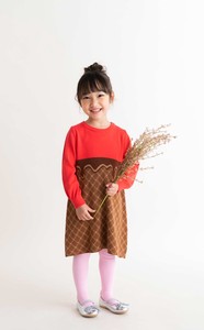 Chocolate Switching Cotton Knitted One-piece Dress