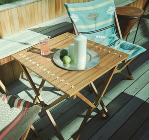 ロールトップテーブル　テーブル　木製　ガーデンファニチャー