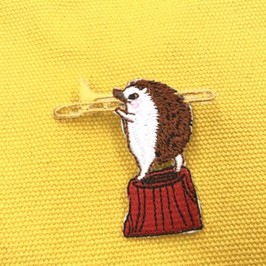 Brooch Embroidery Brooch Hedgehog Music Instrument Toro Music Animal