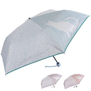 2022ss：春夏 晴雨兼用傘 草木ネコ柄折畳み傘 UVカット 日傘 雨傘 レイングッズ「2022新作」
