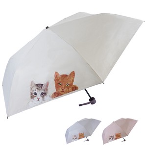 2022ss：春夏 晴雨兼用傘 ちょこんと猫柄折畳み傘 UVカット 日傘 雨傘 レイングッズ「2022新作」