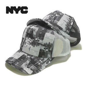 【年間品】NYCライセンスCITY転写プリントメッシュキャップ　ヤング帽子「2022新作」