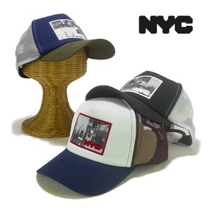 【年間品】NYCライセンス転写ワッペンメッシュキャップ　ヤング帽子「2022新作」