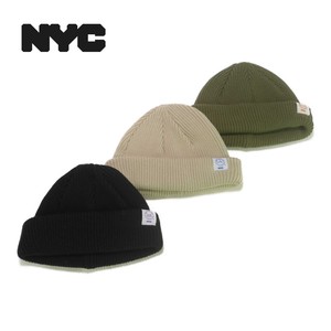 【年間品】NYCライセンスワッペンコットンショートニットワッチ　ヤング帽子「2022新作」