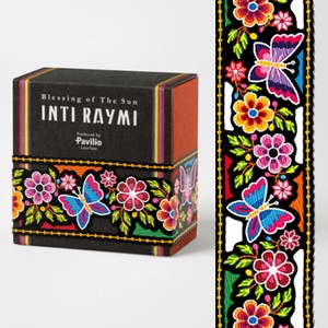 夏　レーステープ『Inti Raymi Butterfly』30mm　日本製　エンボス　中抜き　美術館コラボ　手帳　デコ