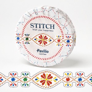 レーステープ『Stitch Glee』15mm　日本製　エンボス　手帳　デコレーション