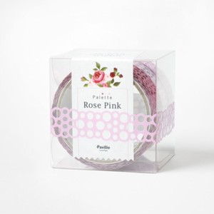 人気アイテム　レーステープ『Palette Flower Rose Pink』15mm　日本製　中抜き　手帳　デコレーション