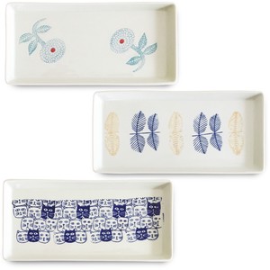 Hasami ware Divided Plate Cats Set Dahlia Long 27 x 13 x 2cm Made in Japan
