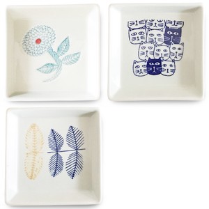 Hasami ware Divided Plate Cats Set Dahlia M Made in Japan