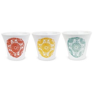 Hasami ware Cup Flower Set 3-pcs 130cc Made in Japan