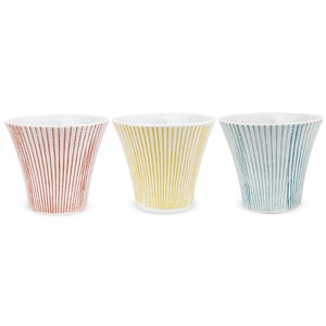 Hasami ware Cup Stripe 3-pcs 130cc Made in Japan