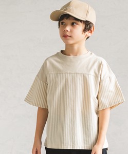 Stripe Short Sleeve T-shirt Material Unisex