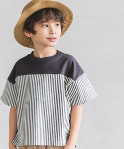 Stripe Short Sleeve T-shirt Material Unisex