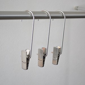 Made in Japan Stainless Steel Clip Clothes Hanger Long 3Pcs set Shop Storage Furniture