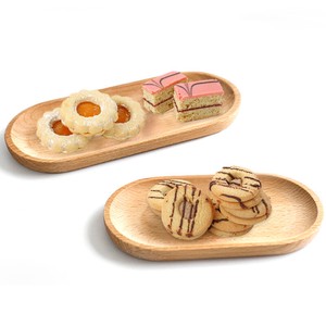 芸ケヤキ皿楕円形トレイミニ実木小皿子供用お菓子皿DJA415