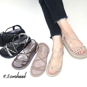 [New colors added] Flat Sandal Thick-soled Cross belt Sandal Sandal