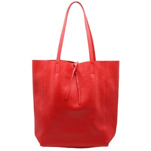 Tote Bag Red Made in Italy Genuine Leather