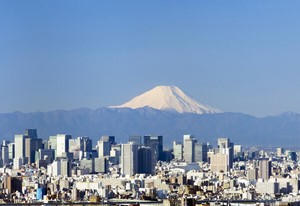 ポストカード カラー写真 日本風景シリーズ「東京からの富士山」観光地 名所 メッセージカード