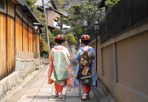 ポストカード カラー写真 日本風景シリーズ「祇園 舞妓」観光地 名所 メッセージカード