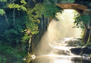 ポストカード カラー写真 日本風景シリーズ「君津市 濃溝の滝」観光地 名所 メッセージカード
