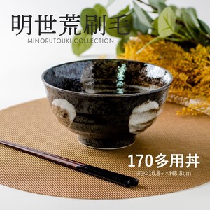 Brush Painting 70 Heavy Use Donburi Bowl Made in Japan Mino Ware Pottery Plates
