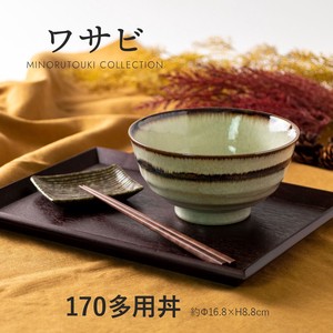 Wasabi 70 Heavy Use Donburi Bowl Made in Japan Mino Ware Pottery Plates