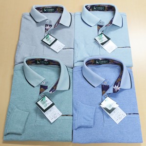 Long Sleeve Kanoko Japanese Pattern Polo Shirt