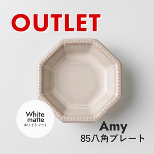 Octagon Plate White Mat Made in Japan Mino Ware Plates