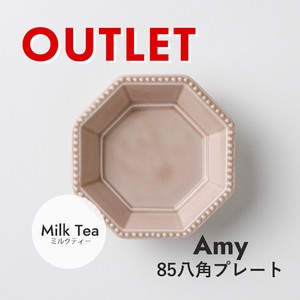 Octagon Plate Milk Tea Made in Japan Mino Ware Plates