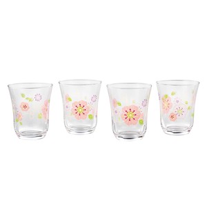 杯子/保温杯 粉色 玻璃杯 4个每组 日本制造