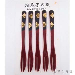Fork Red Japanese Sweets Lacquerware Sweets 5-pcs set