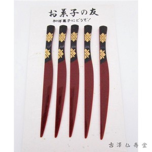 Lacquerware Japanese confectionery Knife Set Of 5 Red Sweets