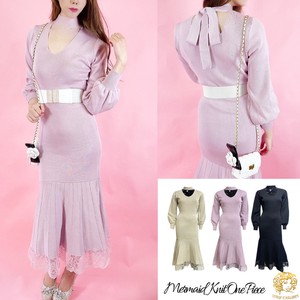2022 One-piece Dress Mermaid One-piece Dress Knitted Long Sleeve Long S/S Korea 330