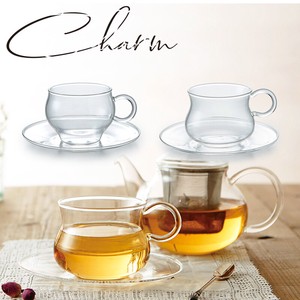 Heat-Resistant Glass Charm Cup Saucer Scandinavia Japanese Tea Pot Tea