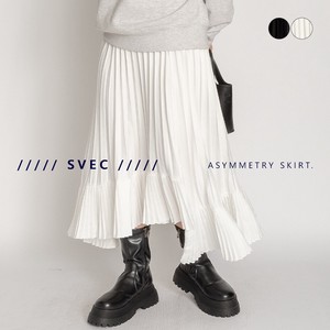 SVEC Skirt Pleats Skirt Asymmetrical White Spring/Summer Long Ladies'