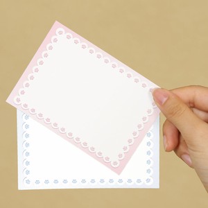 水色orピンク肉球メッセージカード