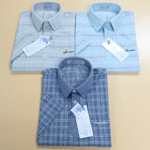 SPORTS Short Sleeve Grid Pattern Senior Knitted Shirt