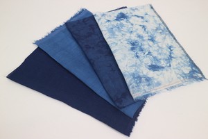 Indigo-Dyed Fabric Stuffing Matching 2 Pcs Set Linen