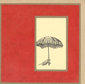 グリーティングカード 多目的/アート クローズリー「手に持った傘」窓付きメッセージカード