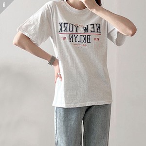 Ladies SALE【トップス】綿　プリンティング　スリム　半袖　トップス　Tシャツ　printing T-shirt