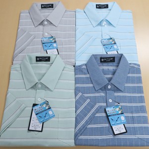 Short Sleeve CV Grid Pattern Senior Knitted Shirt