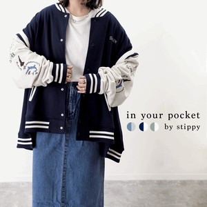 【in your pocket by STIPPY】【2022春】サメ袖刺繍 ビッグスタジャン「2022新作」