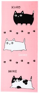 日式手巾 粉色 猫咪三兄弟